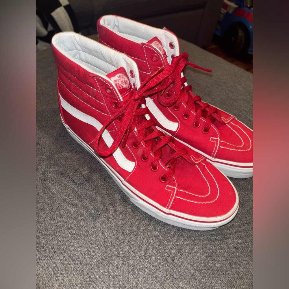 Men's vans high top red